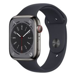 Apple Watch Series 8 MKUQ3LL/A 45mm GPS + Cellular Graphite Stainless Steel Case with Sport Band