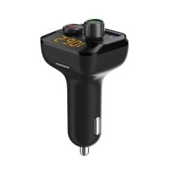 Porodo Wireless FM Transmitter Car Charger 3.4A with Bass Boost - Black