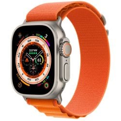 Apple Watch Ultra MQEU3LL/A 49mm Titanium Case with Orange Alpine Loop