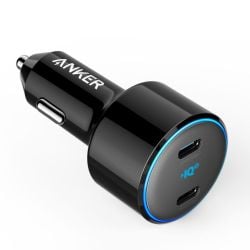 شاحن سيارة سريع Anker PowerDrive + III Duo بمنفذين 48 وات من انكير - أسود