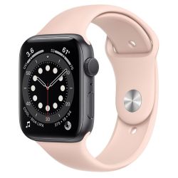 سماعة ابل الذكية Apple Watch Series 6 GPS من الالمنيوم 44 مم - وردي