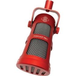 ميكروفون البث Sontronics Podcast Pro الديناميكي بقطبية فوق قلبية من سونترونكس - أحمر