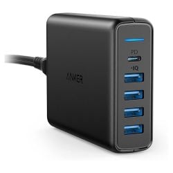 شاحن مكتبي Anker PowerPort Speed PD 5 USB-C بخمسة منافذ 60 وات من أنكير