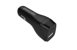 Porodo Dual Port Car Charger 30W / PD 18W - Black