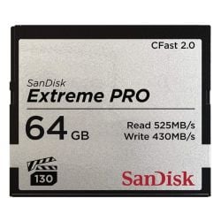 بطاقة ذاكرة SanDisk SDCFSP-064G-G46D Extreme PRO CFast 2.0 سعة 64 جيجابايت للكاميرات وكاميرات الفيديو من سانديسك