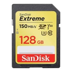 بطاقة ذاكرة SanDisk Extreme SDXC سعة 128 جيجابايت سرعة 150 ميجابايت / ثانية من سانديسك (SDSDXV6-128G-GNCIN)