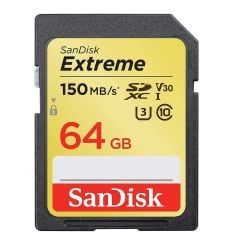 بطاقة ذاكرة SanDisk Extreme SDXC سعة 64 جيجابايت سرعة 150 ميجابايت / ثانية من سانديسك (SDSDXV6-064G-GNCIN)