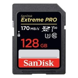 بطاقة ذاكرة SanDisk Extreme PRO SDXC سعة 128 جيجابايت بسرعة 170 ميجابايت / ثانية من سانديسك (SDSDXXY-128G-GN4IN)