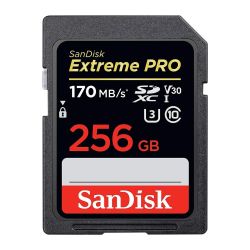 بطاقة ذاكرة SanDisk Extreme PRO SDXC سعة 256 جيجابايت بسرعة 170 ميجابايت / ثانية من سانديسك (SDSDXXY-256G-GN4IN)