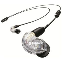 سماعات Shure SE215 اللاسلكية العازلة للصوت مع كابل بلوتوث 5.0 من شور - شفاف