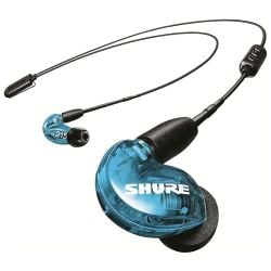 سماعات Shure SE215 اللاسلكية العازلة للصوت مع كابل بلوتوث 5.0 من شور - أزرق