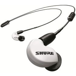 سماعات Shure SE215 اللاسلكية العازلة للصوت مع كابل بلوتوث 5.0 من شور - أبيض