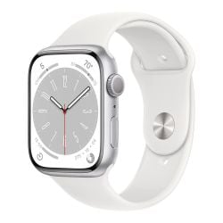 Apple Watch Series 8 MP7F3AE/A 45mm Silver Aluminum Case with White Sport Band