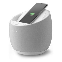 مكبر الصوت الذكي BELKIN SoundForm Elite Hi-Fi + شاحن لاسلكي 10 وات من بيلكن - أبيض