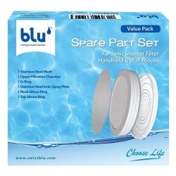 مجموعة قطع غيار Blu Spare Part Set لفلتر الدش الأيوني والمثبت على الحائط من بلو - عبوة