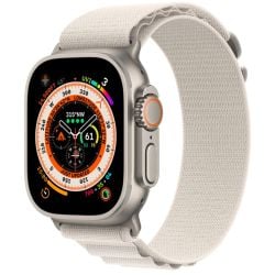 Apple Watch Ultra MQF03LL/A 49mm Titanium Case with Starlight Alpine Loop