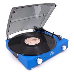 مشغل أسطوانات GPO Stylo II Retro Turntable من جي بي أو – لون أزرق