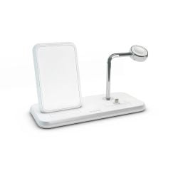ZENS Stand+Dock+Watch Aluminium Wireless Charger 10W - White