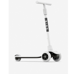 Birdie Kids Scooter - Foldable Kid Scooter, Aircraft Grade Aluminum Handle bar, Adjustable height, Portable Compact Stylish Trendy, 3-wheels design, Stomp brake system - White