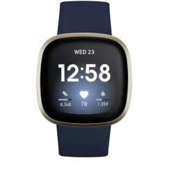 Fitbit Versa 3 Midnight/Soft Gold Aluminum Smart Watch