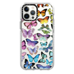 CASETIFY iPhone 12/12 Pro - Butterfly Rainbow Impact Case - Clear