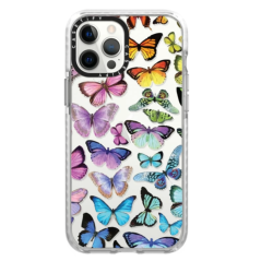 CASETIFY iPhone 12 Pro Max - Butterfly Rainbow Impact Case - Clear