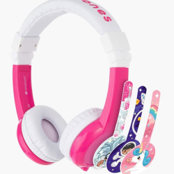 BuddyPhones - Explore Foldable Headphones with Mic Pink