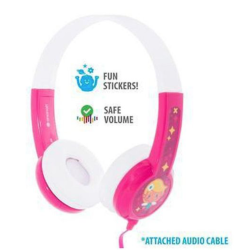 BuddyPhones Connect On-Ear Wired Headphones - Pink