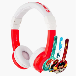 BuddyPhones - Explore Foldable Headphones with Mic - Red