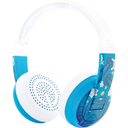 BuddyPhones - Wave Bluetooth Headphones Waterproof Robot - Blue