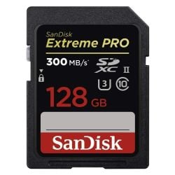 بطاقة ذاكرة SanDisk Extreme PRO UHS-II Class سعة 128 جيجابايت سرعة 300 ميجابايت بالثانية من سانديسك (SDSDXPK-128G-GN4IN)