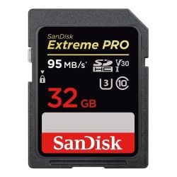 بطاقة ذاكرة SanDisk Extreme PRO SDHC سعة 32 جيجا بايت سرعة 95 ميجا بايت بالثانية من سانديسك (SDSDXXG-032G-GN4IN)