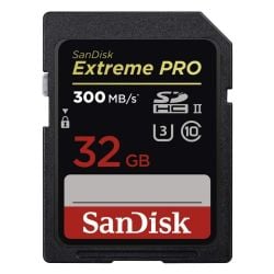 بطاقة ذاكرة SanDisk Extreme PRO UHS-II Class سعة 32 جيجابايت سرعة 300 ميجابايت بالثانية من سانديسك (SDSDXPK-032G-GN4IN)