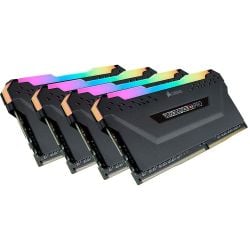 مجموعة رامات Corsair Vengeance RGB PRO DDR4 من كورسير - 64 جيجابايت (4 × 16 جيجابايت) - أسود