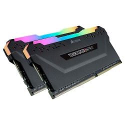 مجموعة الرامات Corsair Vengeance RGB PRO DDR4 C16 المضيئة سرعة 3200 ميجاهرتز من كورسير - 32 جيجابايت (2 × 16 جيجابايت) - أسود