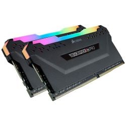 مجموعة الرامات Corsair Vengeance RGB PRO DDR4 C15 المضيئة سرعة 3000 ميجاهرتز من كورسير - 32 جيجابايت (2 × 16 جيجابايت) - أسود