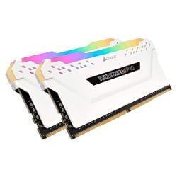 مجموعة الرامات Corsair Vengeance RGB PRO DDR4 C16 المضيئة سرعة 3200 ميجاهرتز من كورسير - 32 جيجابايت (2 × 16 جيجابايت) - أبيض