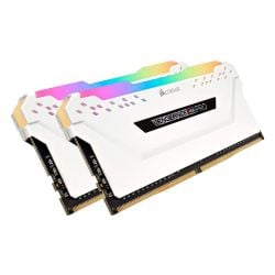 مجموعة الرامات Corsair Vengeance RGB PRO DDR4 C16 المضيئة سرعة 3200 ميجاهرتز من كورسير - 16 جيجابايت (2 × 8 جيجابايت) - أبيض