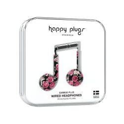 Happy Plugs Earbud Plus Stylish Wired Headphones - Vintage Roses 