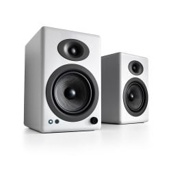Audioengine A5+ Wireless Speaker Pair (White) Home Music System w/ Bluetooth aptX-HD