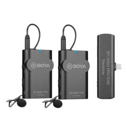 Boya WM4 Pro-K4 2.4 GHz Dual-Channel Wireless Microphone System For iOS Devices