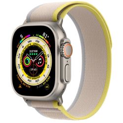 Apple Watch Ultra MNHD3LL/A 49mm Titanium Case with Yellow/Beige Trail Loop