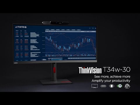 Lenovo ThinkVision T34w-30 Monitor: See more, achieve more.