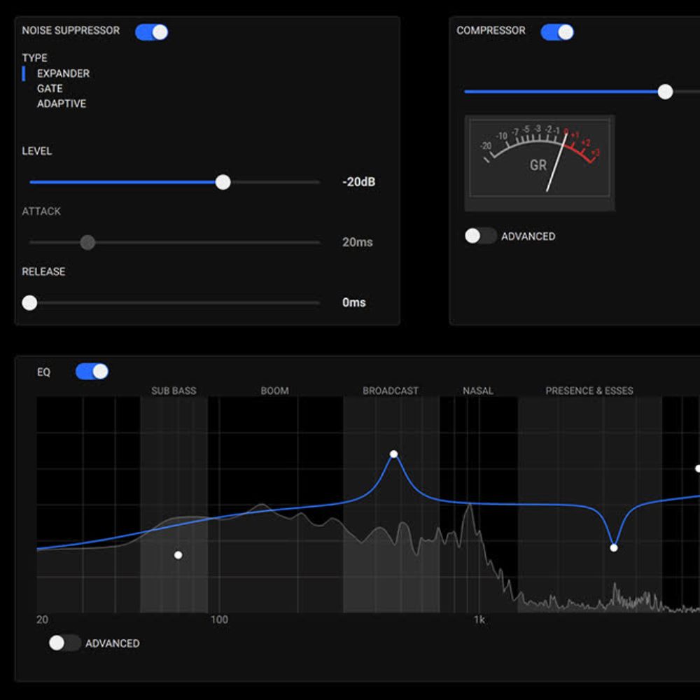 إعدادات الميكروفون المتقدمة
