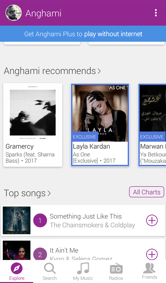 anghami recommends