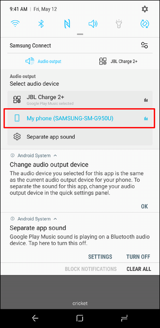 Separate app sounds feature