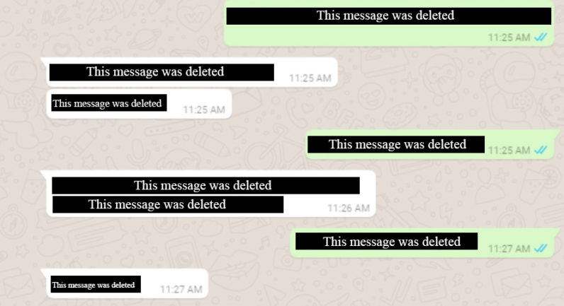 حذف رسالة واتس اب بعد ارسالها