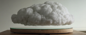 Richard Clarkson disguises bluetooth speaker as "levitating" indoor cloud
