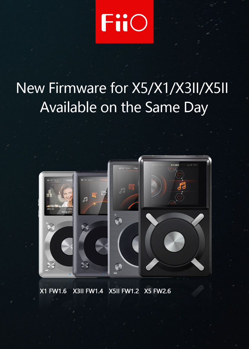 FiiO Release New Firmware for X5 X1 X3II and X5II