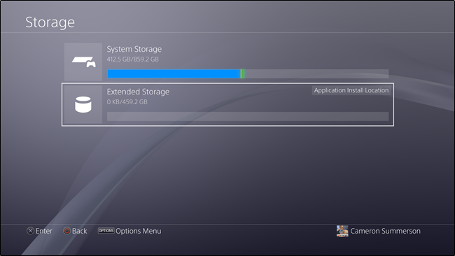 How to transfer the external disk into default storage on PlayStation 4